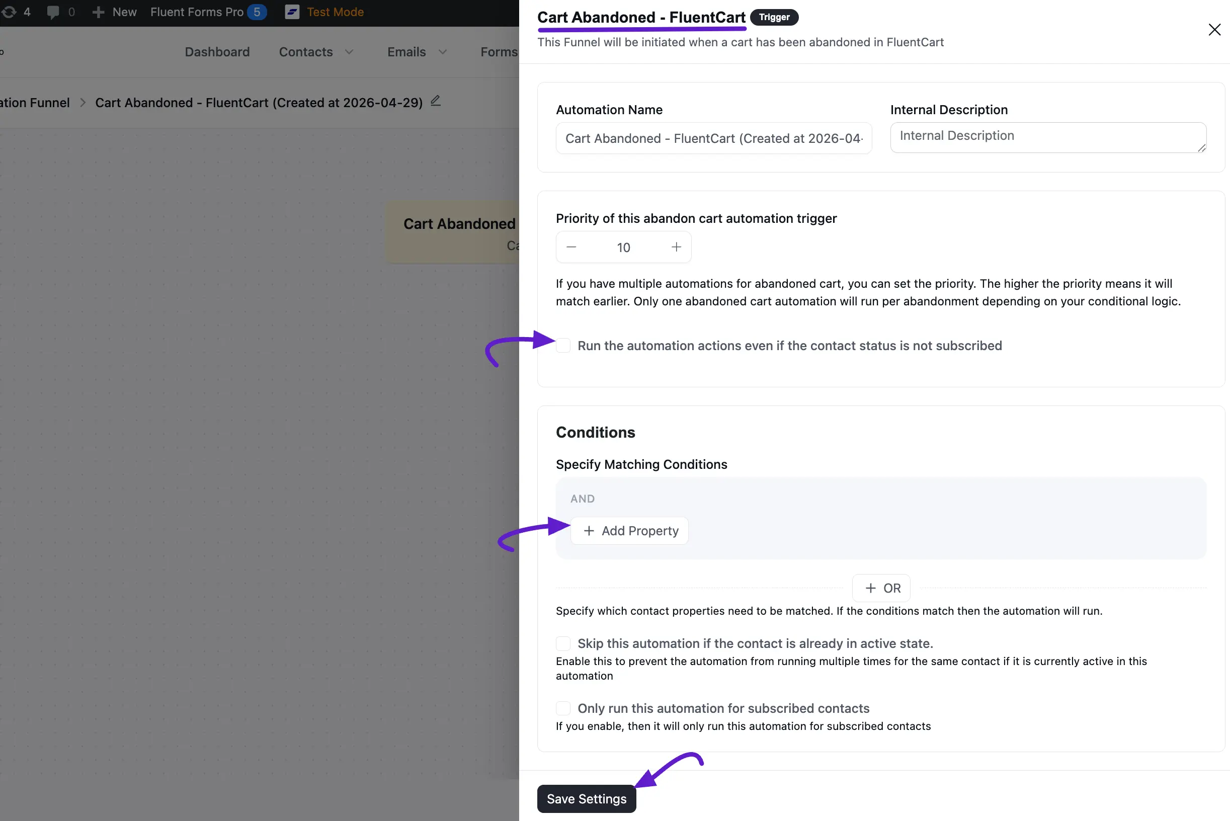 Configure Trigger