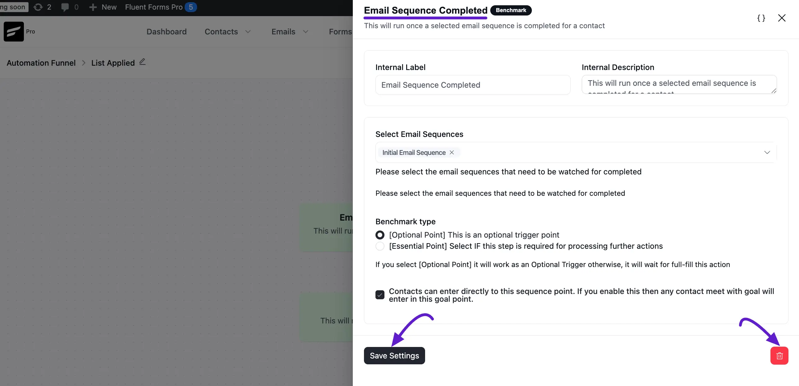 Email sequence completed