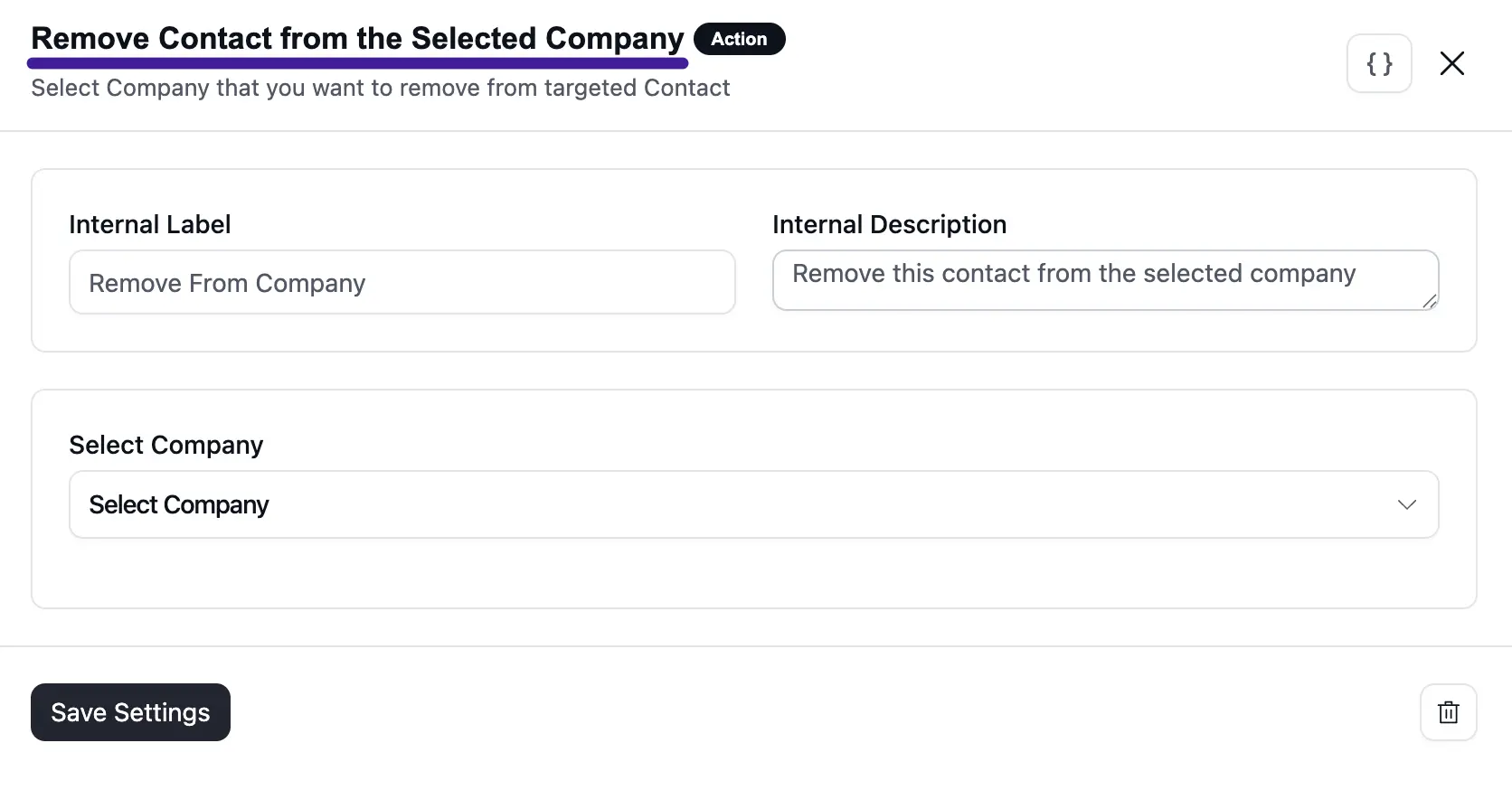 Remove from company