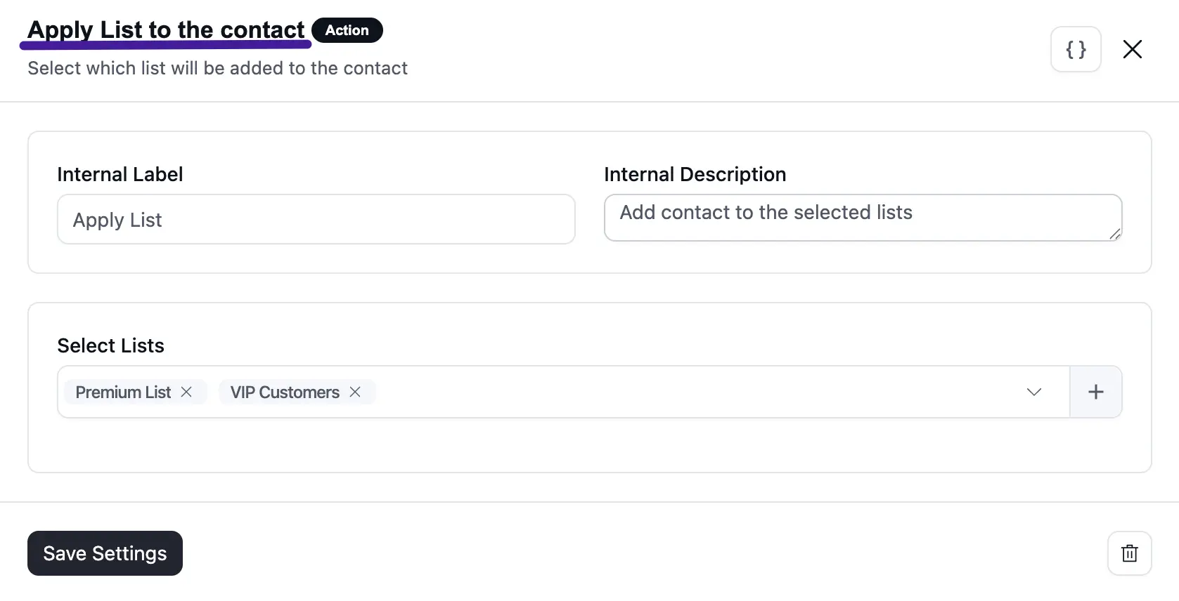 Apply list