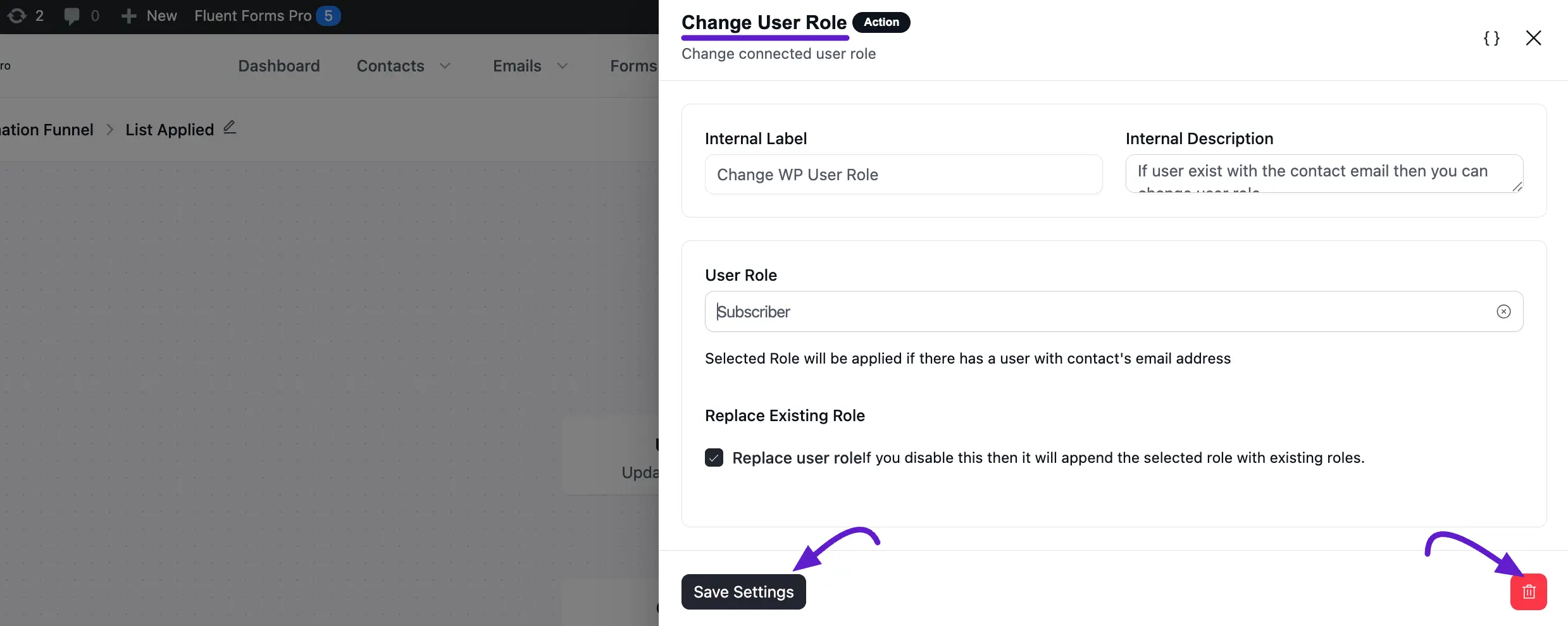 Change WP user role