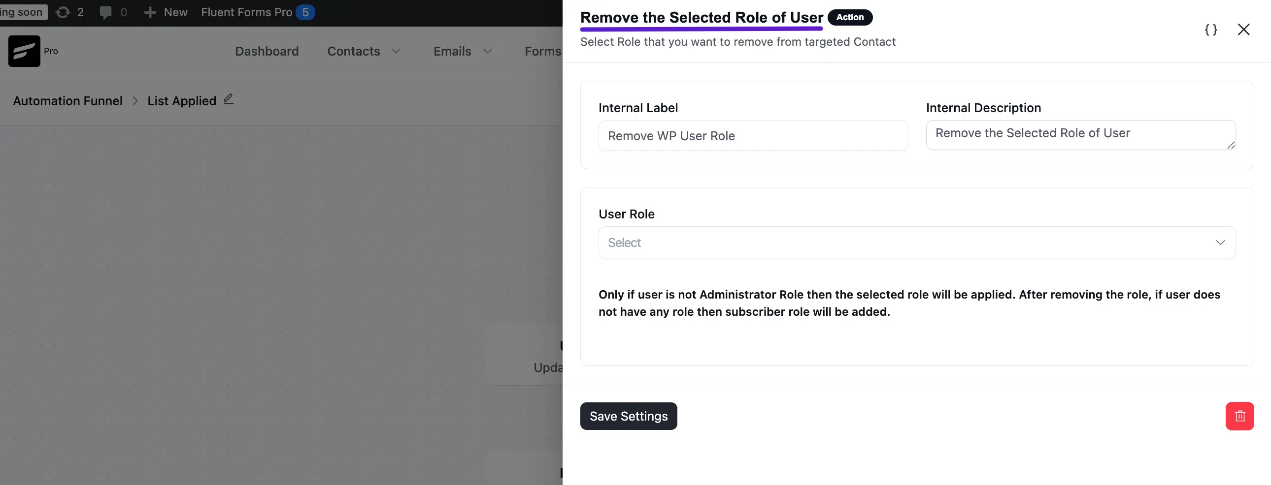 Remove WP user role