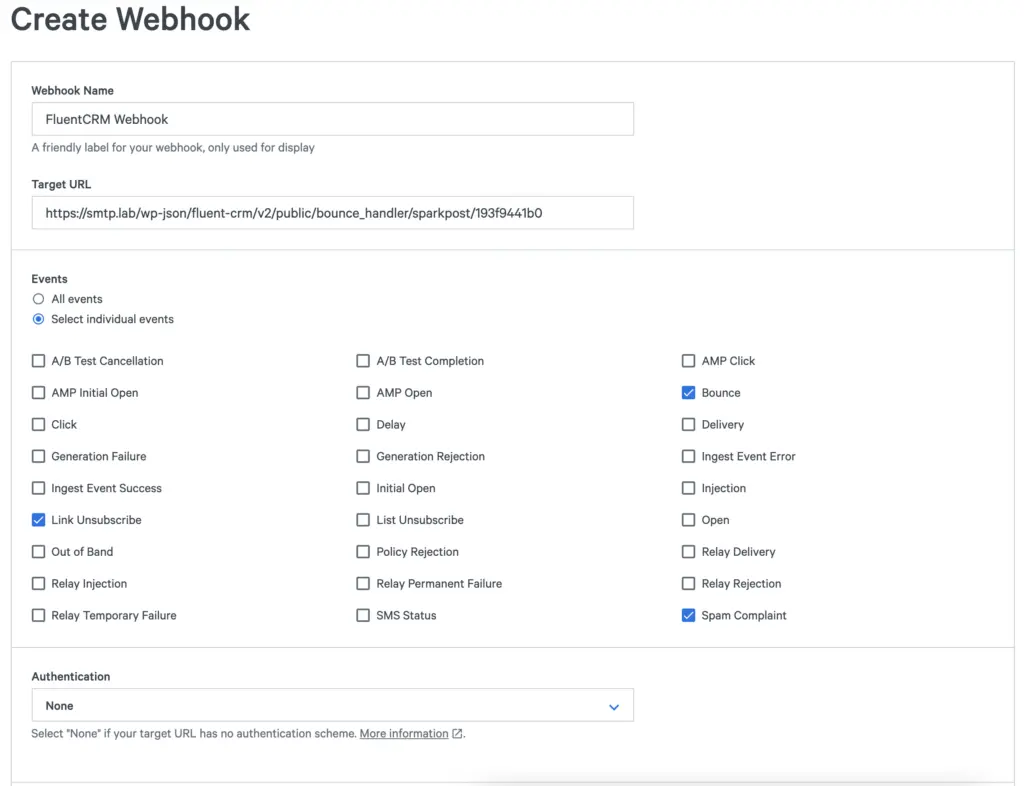 Setup webhook