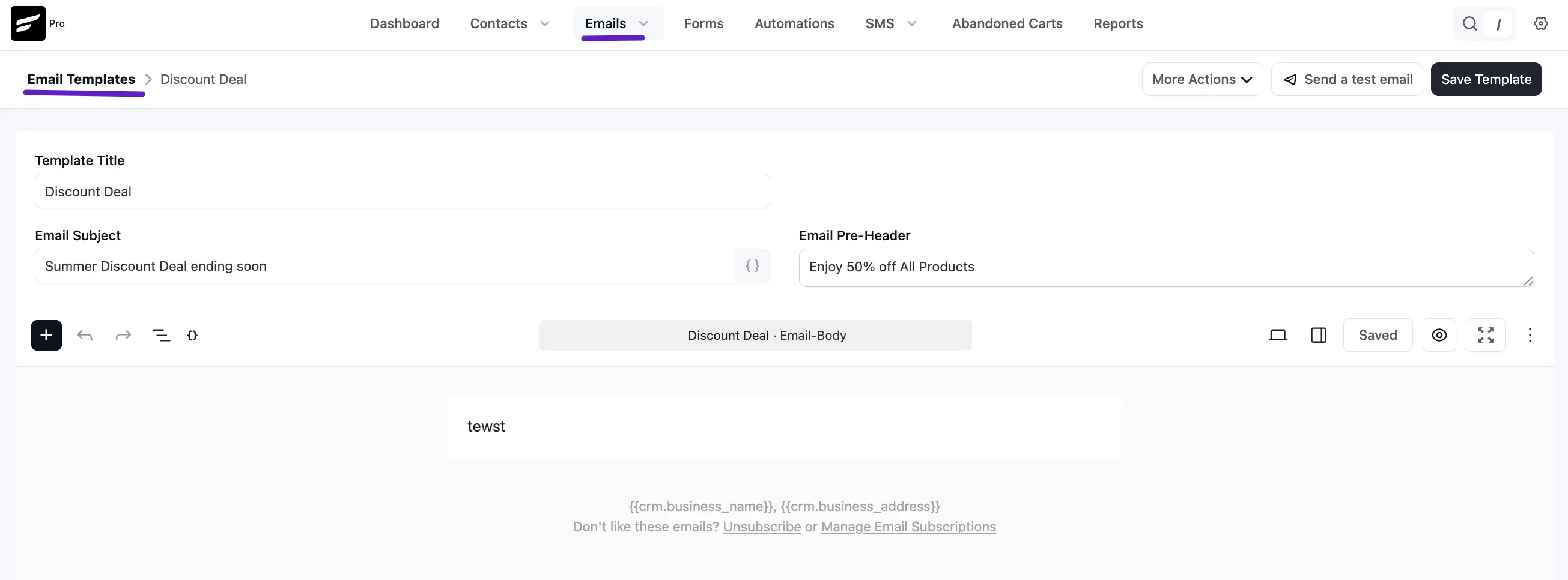 Email Template