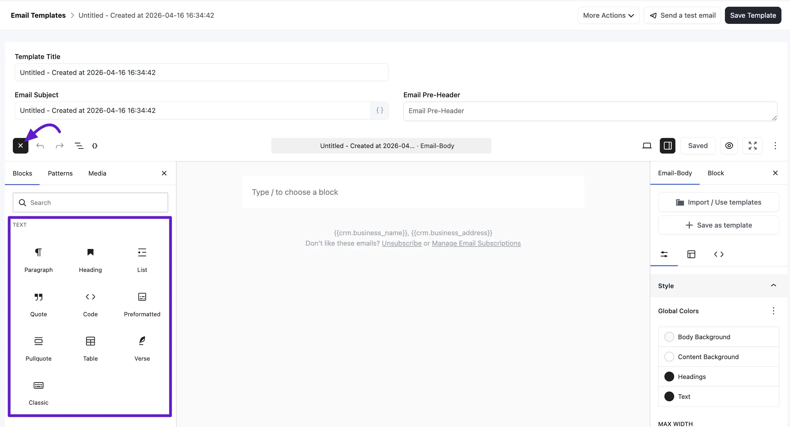 Text Content Blocks