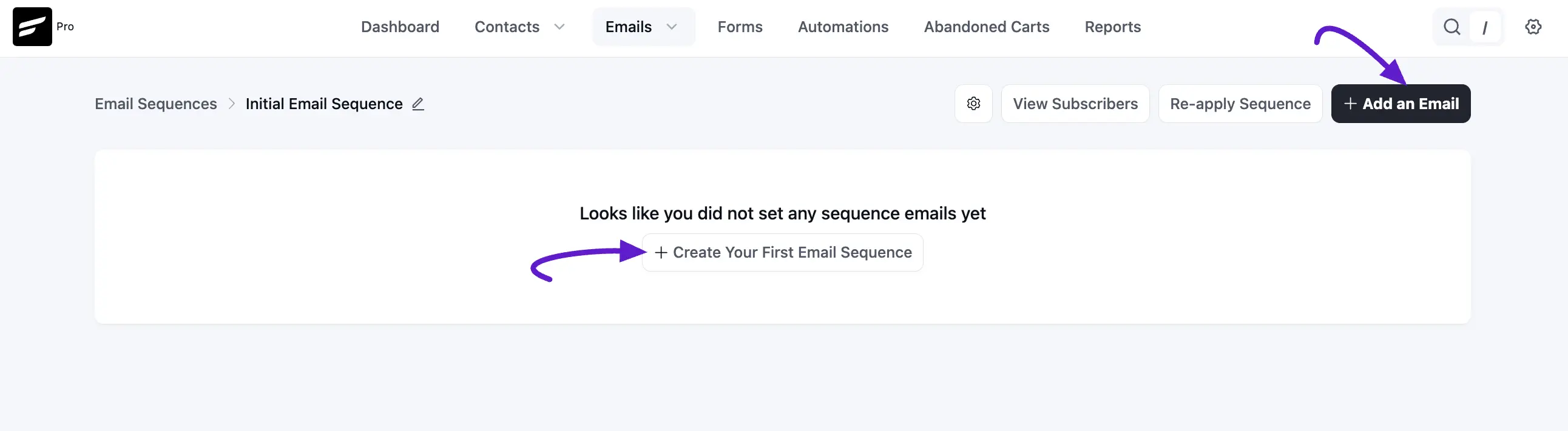 crm sequence add sequence email