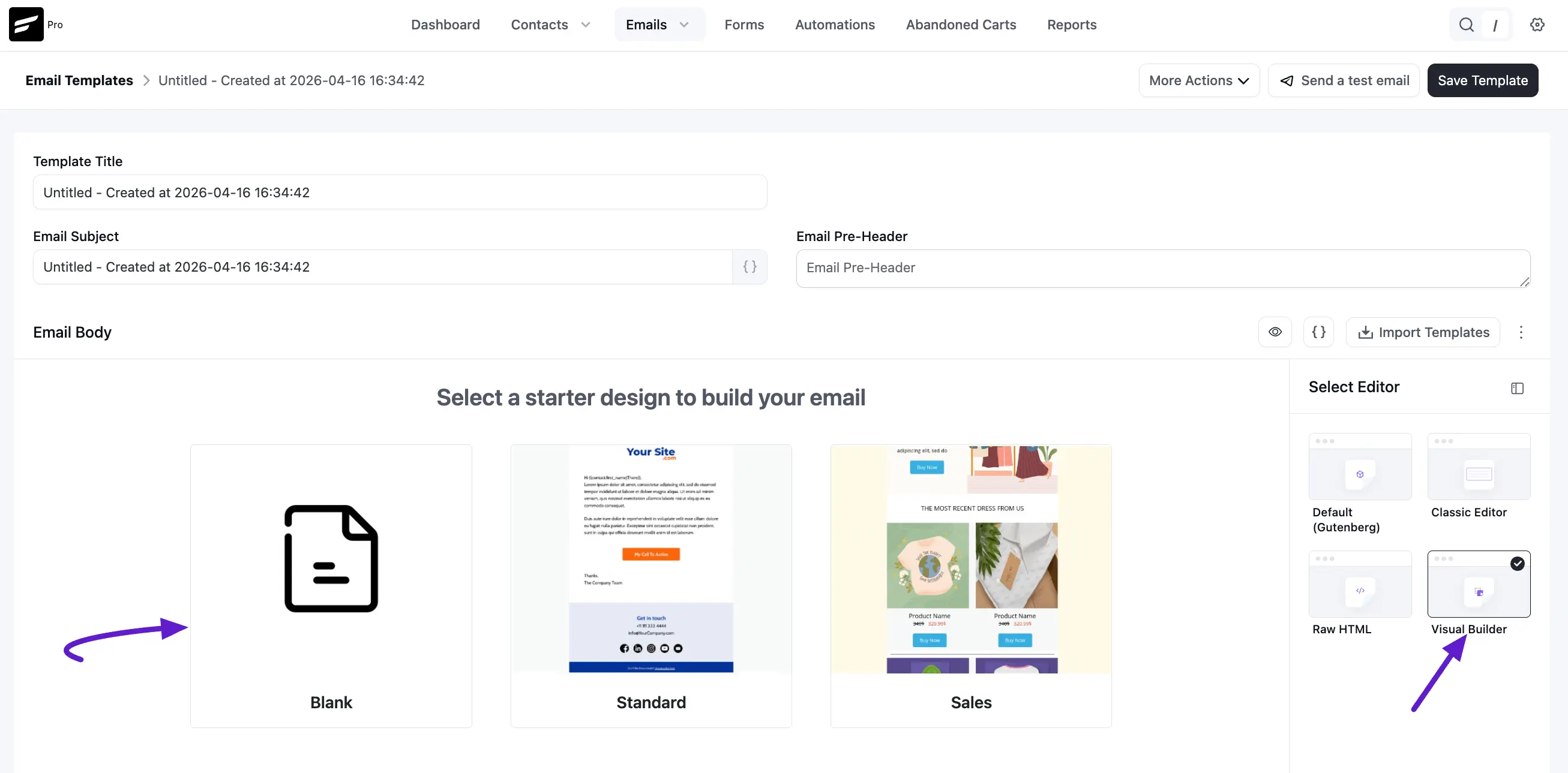 fluentcrm visual builder
