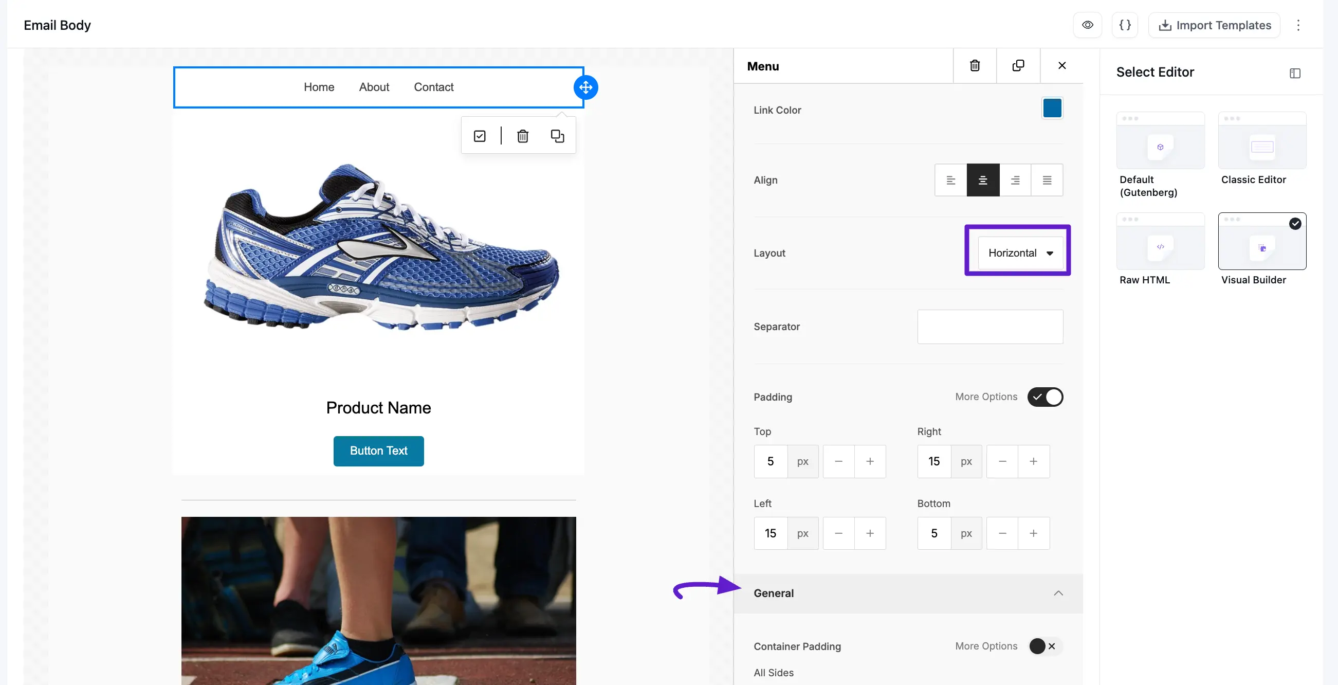 fluent crm visual builder home option style
