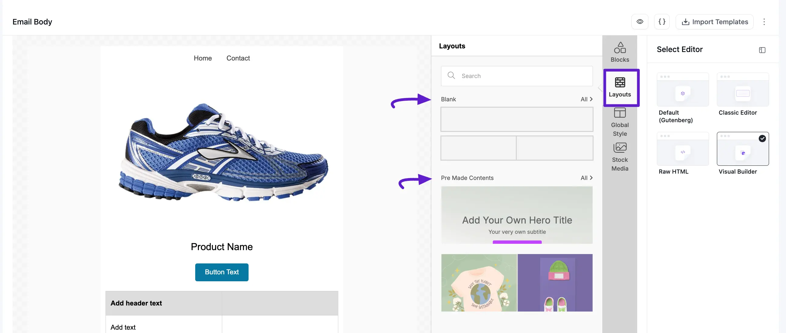 Visual Builder Layout Block
