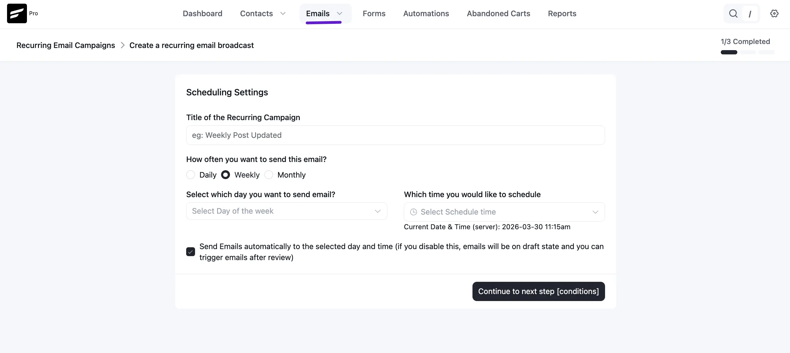 Recurring Email Campaign