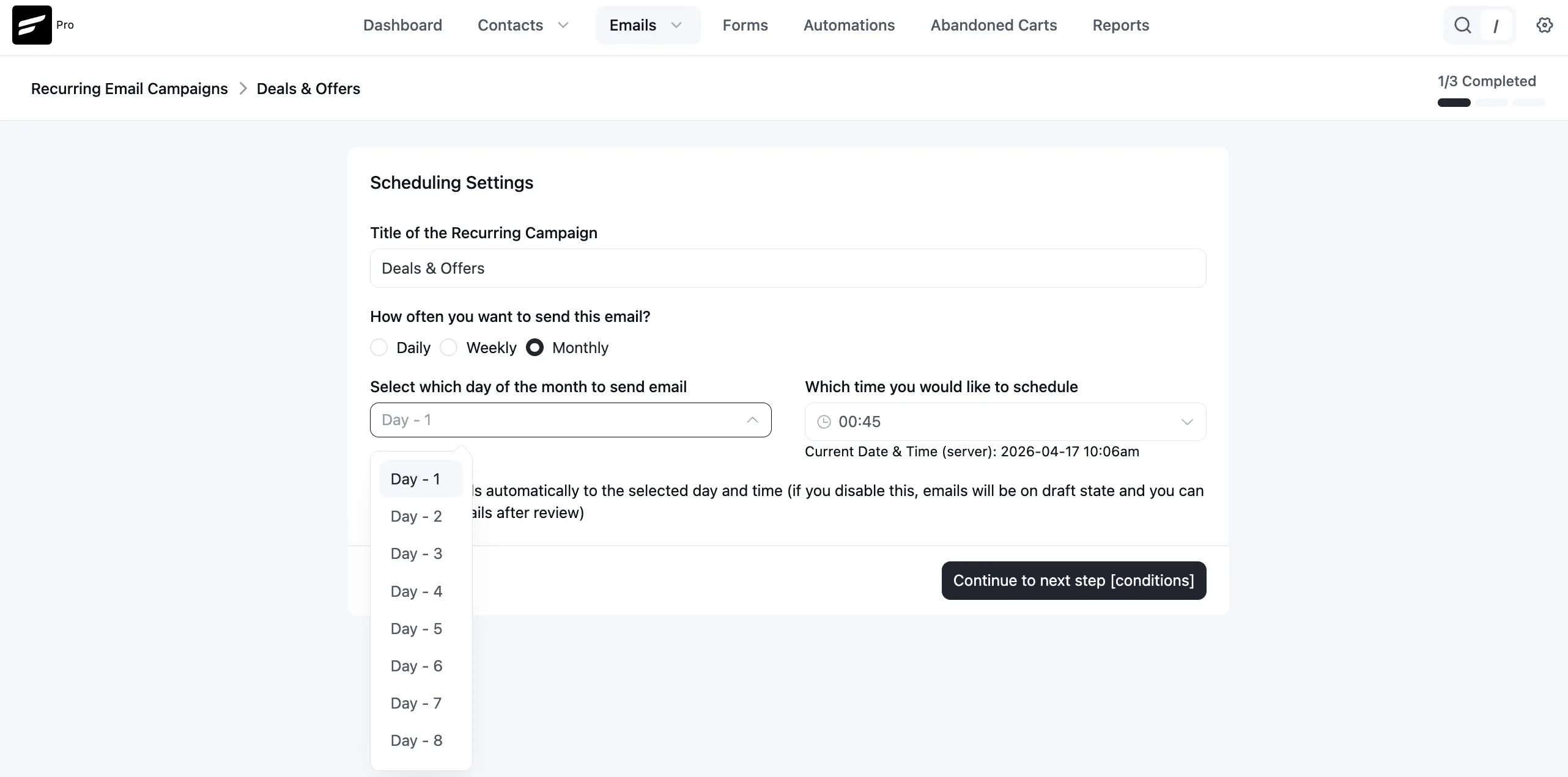 recurring campaign monthly