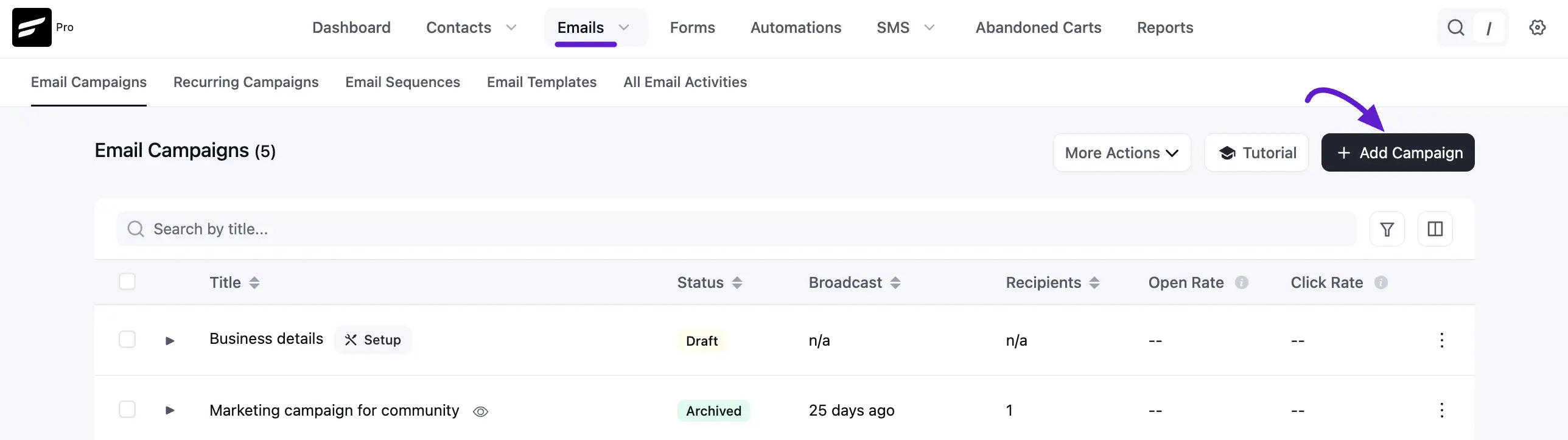 crm campaign create