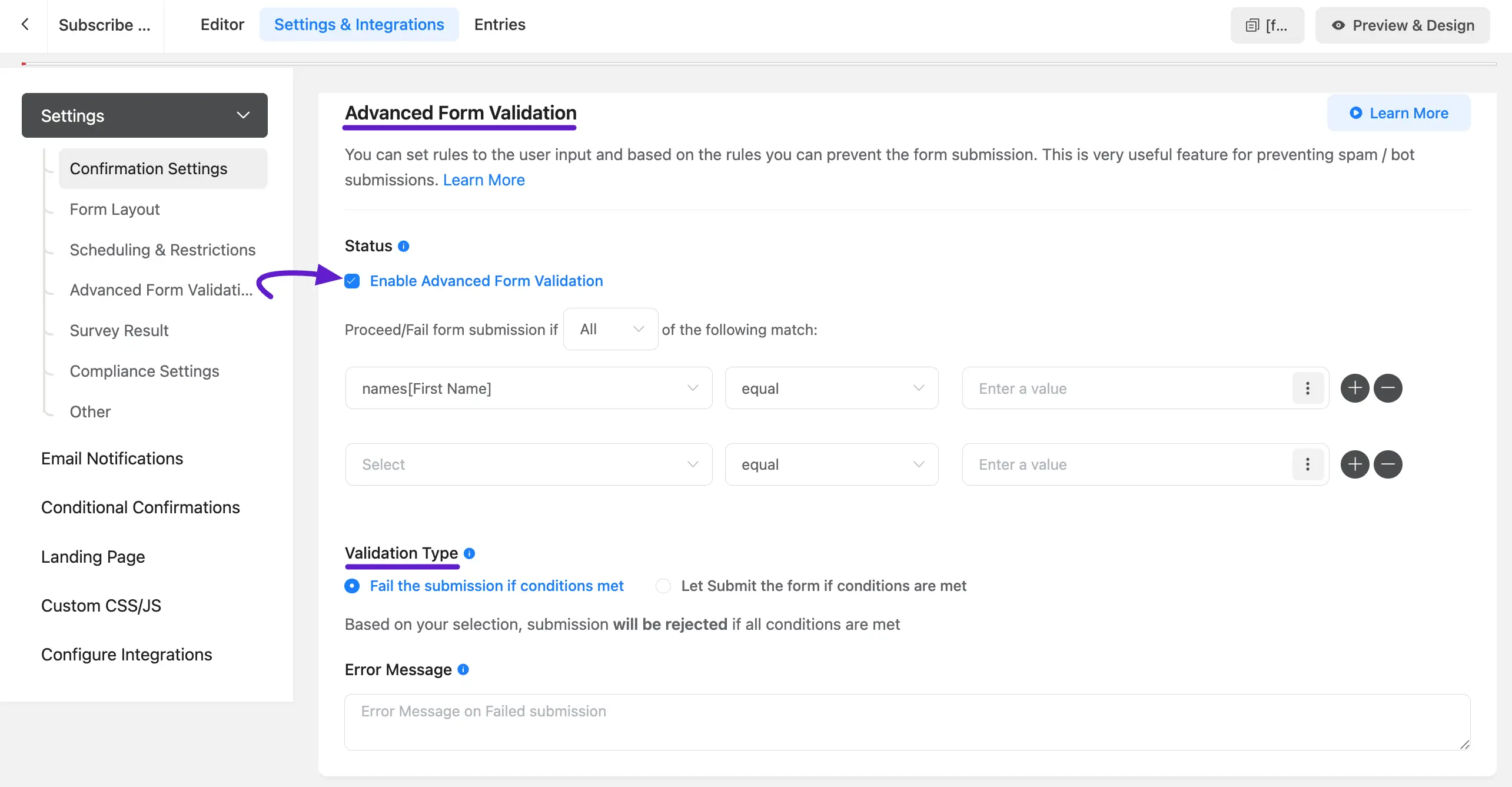 Form Validation