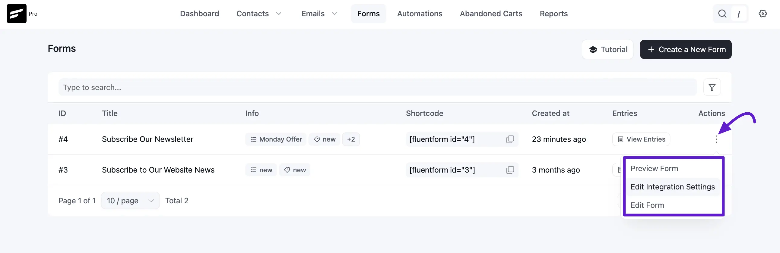Feed Status & Integration Settings