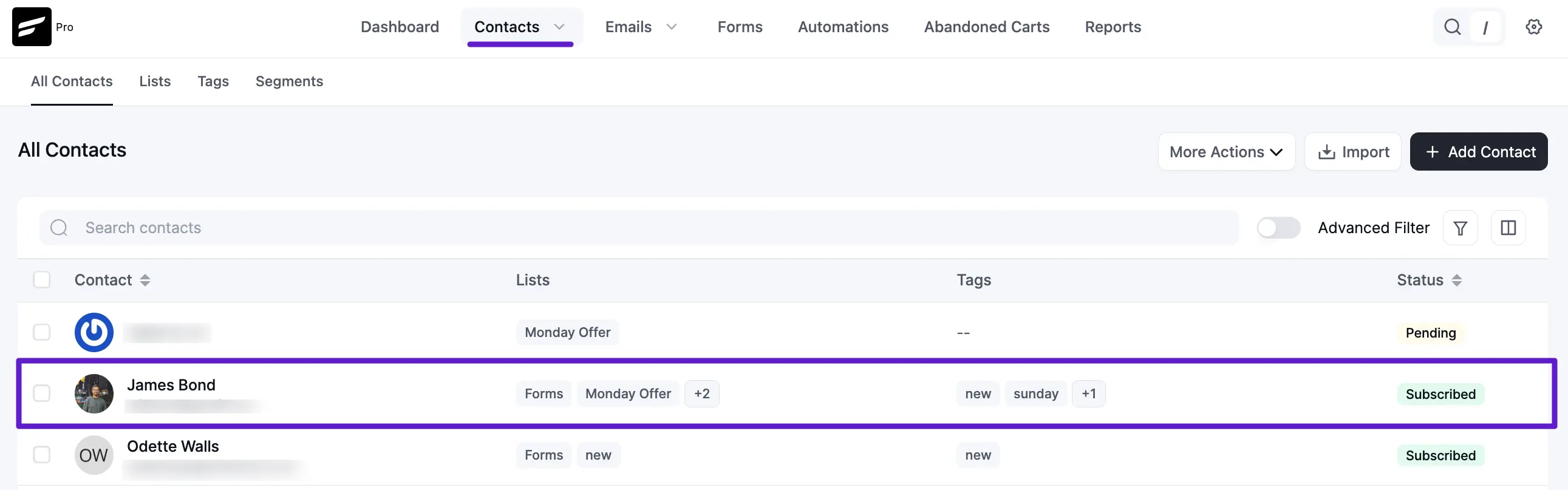 Contact Verification