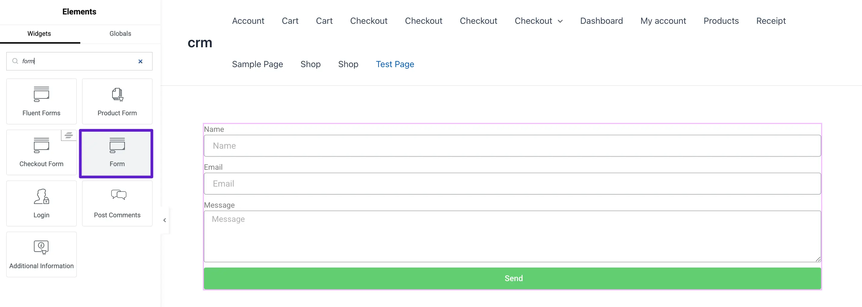 Add the Form Widget