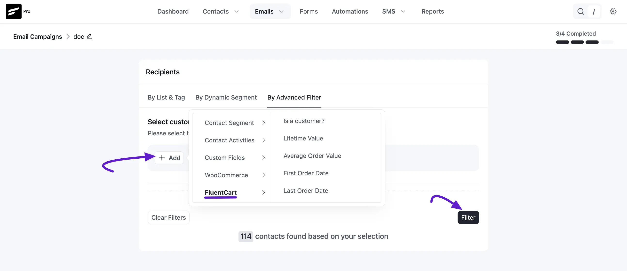 receipt advanced filter